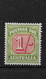 AUSTRALIA 1947 1s POSTAGE DUE SG D128 UNMOUNTED MINT Cat £22 - Impuestos