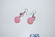 C265 Paire De Boucles D'oreilles - Pierres Roses - Vintage - Earrings