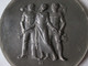 Rare! German Association Of The Economy Of The Palatinate Long Service Table Art Deco Medal Silvered Zinc 30s,diam=80 Mm - Duitsland