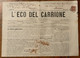 L'ECO DEL CARRIONE - GIORNALE DI CARRARA -N.44 DEL 4/11/1899 - CRONACA LOCALE E PUBBLICITA' D'EPOCA - PER POSTA -  RR - Erstauflagen