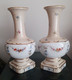 Paire De Vases Louis XV Porcelaine. Couleuvre Rouge Albert Laurent. Années 30. - Vases