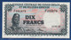 BELGIAN CONGO - P.30a - 10 Francs 15.01.1955 XF, Serie F091879 - Banque Du Congo Belge