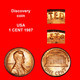 * MEMORIAL (1982-2008):USA1 CENT 1987 UNC MINT LUSTRE DISCOVERY COIN UNPUBLSIHEDLINCOLN 1809-1865LOW STARTNO RESERVE - Abarten