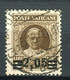 VATICANO 1934 PROVVISORIA 2,05 SU 2 L. USATO F.TO ALBERTO E RAFFAELE DIENA - Oblitérés