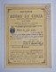 PORTUGAL-ANADIA-CURIA-Sociedade Das Aguas Da Curia-Titulo De Vinte Acções  Nº218101 A 218120 - 1923 - Eau