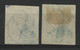 BELGIQUE N° 2 + 2b Bleu Et Bleu Laiteaux Cote 245 € Oblitérés Voir Description - 1849 Epaulettes
