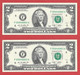 Rarität ! 2X 2 US-Dollar Fortlaufend Auf Informations-Blatt [2009] > F 05646862 A + ...63 A < {$002-023BL} - National Currency