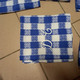 Nappe Bleue 346x136cm Avec Serviettes Monogramme DC - Sonstige & Ohne Zuordnung