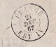 DDDD 626 - Lettre TP 18 Points 30 BASECLES 1867 - PORT FRONTALIER Pour HOUDAIN (Nord) - Destination PEU COMMUNE - 1865-1866 Profilo Sinistro