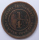 Straits Settlements. 1/4 Cent 1889 , Victoria , En Bronze, KM# 14 - Maleisië