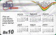 Bolivia - Entel (Chip) - Calendario 2003 - Blanco Y Multicolor, Gem5 Red, 2003, 10Bs, Used - Bolivia