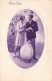 Pâques - Couple Avec Un énorme Oeuf De Pâques - Cartes Postales Anciennes - Easter