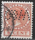 Perfin VH & C (v. Heek & Co NV Te Enschede) In 1924-1926 Koningin Wilhelmina Veth 6 Cent Bruin Zonder WM NVPH 150 - Perforés
