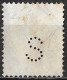 Perfin S (Haagse Kioskonderneming Segboer Te 's-Gravenhage) In 1924-1926 Kon Wilhelmina Veth 15 Ct Blauw Z WM NVPH 155 - Perforés