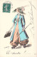 Illustration Signée Roberty - La Mode - Femme Au Chapeau - Talons - Manteau Bleu - Carte Postale Ancienne - Rabier, B.