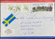 SWEDEN 1989, COVER USED TO USA, VIGNETTE LABEL,QUEEN PORTRAIT, 4 STAMP, BISHOP HILL, PAINTER, BUILDING, LEAVES, TORN CIT - Briefe U. Dokumente