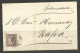 SPAIN. FOLDED ENVELOPE. ZARAGOZA TO ZAFRA. A COVARRUBIAS IMPRESSED PAPER. - Storia Postale