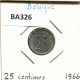 25 CENTIMES 1966 FRENCH Text BÉLGICA BELGIUM Moneda #BA326.E - 25 Cent