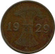 1 REICHSPFENNIG 1929 A GERMANY Coin #DA776.U - 1 Renten- & 1 Reichspfennig