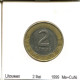 2 LITAI 1999 LITUANIE LITHUANIA BIMETALLIC Pièce #AS698.F - Lithuania