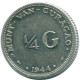 1/4 GULDEN 1944 CURACAO NEERLANDÉS NETHERLANDS PLATA Colonial #NL10556.4.E - Curaçao