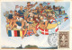 160423 - CPSM SCOUTISME TIMBRE - JAMBOREE DE LA PAIX 1947 5 F Illustration E JOUBERT Kilt Musique Marin édtions OZANNE - Gebruikt