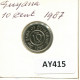 10 CENTS 1987 GUYANA Coin #AY415.U - Guyana