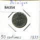 50 CENTIMES 1933 FRENCH Text BÉLGICA BELGIUM Moneda #BA354.E - 50 Centimes