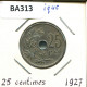 25 CENTIMES 1927 Französisch Text BELGIEN BELGIUM Münze #BA313.D - 25 Cents