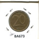 20 FRANCS 1996 DUTCH Text BELGIQUE BELGIUM Pièce #BA673.F - 20 Francs