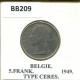 5 FRANCS 1949 DUTCH Text BÉLGICA BELGIUM Moneda #BB209.E - 5 Franc