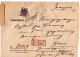 L65568 - Russland - 1915 - 15K Wappen EF A R-OrtsBf PETROGRAD, M "Spravka"-Aufkleber - Lettres & Documents