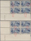 France 1938 Y&T 396. Deux Blocs De 4, Couleurs Différentes, Curiosités D'encrage. Coupe Du Monde De Foot 1938. MNH - 1938 – France