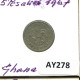 5 PESEWAS 1967 GHANA Moneda #AY278.E - Ghana