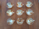 Delcampe - Service à Café 9 Tasses Soucoupes Pub Biscuits Gondolo Art Déco Verre Iridescent - Vetro & Cristallo