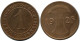 1 REICHSPFENNIG 1925 A GERMANY Coin #DB774.U - 1 Rentenpfennig & 1 Reichspfennig