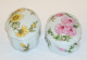 -2 PETITES BOITES PORCELAINE BOITE A PILULES LIMOGES Fleurs Signées V GALINET    E - Limoges (FRA)