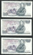 ROYAUME UNI = 3 BILLETS DE 5 POUNDS DE 1973-1980  ELISABETH II - DUC DE WELLINGTON - NEUFS - 5 Pounds