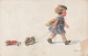 Wally Fialkowska - Child Pulling A Doll Cart - Fialkowska, Wally