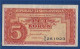 CZECHOSLOVAKIA - P.59a – 5 Korún ND (1945) VF/XF, S/n X/C 261923 - Tsjechoslowakije