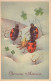 Illustration - Coccinelles Autour Du Feu De Bois - Carte Postale Ancienne - Insectes