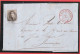 Médaillon Obl Perception LA LOUVIERE 5 X 1855 Vers JEMMAPES Avec Cachet De Boîte D  Forge Laminoir HOUDENG AIMERIES - Poste Rurale