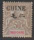 CHINE - N°59 (*)  (1904) 50c Bistre Sur Azuré - Nuevos