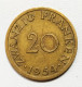 Allemagne. 20 Franken Saarland 1954 - Sonstige & Ohne Zuordnung