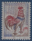 Coq De DECARIS N°1331 0.25c Variété D'impression Très Brouillée Par Defaut D'essuyage  Signé TTB - 1962-1965 Haan Van Decaris