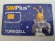 TURKIJE CHIPCARD /SIM GSM/ SIMPLUS TURKCELL / ALIEN IN SPACE SUIT        PERFECT MINT  CONDITION   **13552** - Turkije