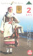 Latvia:Used Phonecard, Lattelekom, 2 Lati, Kurzeme National Costume, Land Map, 2000 - Lettonia