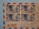 BT16 ETAB. OCEANIE  BELLE LETTRE  RARE 1950 BY AIR MAIL  PAPEETE  A NEW YORK  USA +BLOC DE 4 PA29+AFFR SPECTACULAIRE +++ - Lettres & Documents