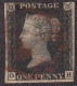 1840 Great Britain Black Penny IMPERF (OH) MLH SG #1 - Oblitérés