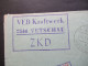 DDR 1966 Zentraler Kurierdienst ZKD VEB Kraftwerk 7544 Vetschau Tagesstempel Vetschau (Spreew) Kraftwerk - Lettres & Documents